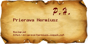 Prierava Hermiusz névjegykártya